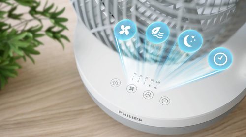 Philips, Philips Tischventilator 2000 3 Einstellungen Weiß/Grau Ventilatoren