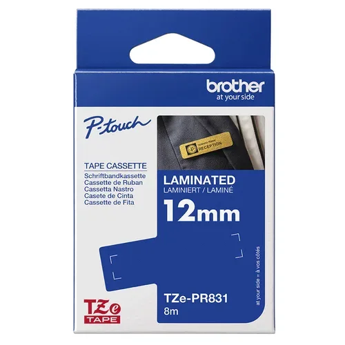 PTOUCH, PTOUCH Band schwarz/gold TZEPR831 PT-P710BT 12mm