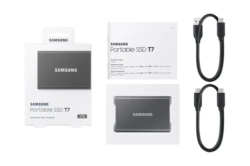 Samsung, Samsung - T7, Portable SSD, Grau, 2 TB