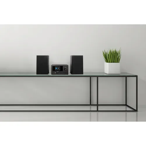 Medion, MEDION LIFE P85003 Micro-Audio-System schwarz, Internet/DAB+/PLL-UKW Stereo-Radio mit je 40 Senderspeichern, 2,8'' TFT-Farbdisplay, Bluetooth® 5.0, CD-Player, WLAN, USB, 2 x 15 RMS