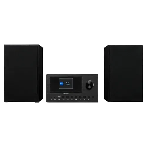 Medion, MEDION LIFE P85003 Micro-Audio-System schwarz, Internet/DAB+/PLL-UKW Stereo-Radio mit je 40 Senderspeichern, 2,8'' TFT-Farbdisplay, Bluetooth® 5.0, CD-Player, WLAN, USB, 2 x 15 RMS