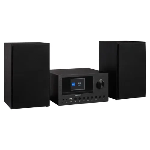 Medion, MEDION LIFE P85003 Micro-Audio-System schwarz, Internet/DAB+/PLL-UKW Stereo-Radio mit je 40 Senderspeichern, 2,8'' TFT-Farbdisplay, Bluetooth® 5.0, CD-Player, WLAN, USB, 2 x 15 RMS
