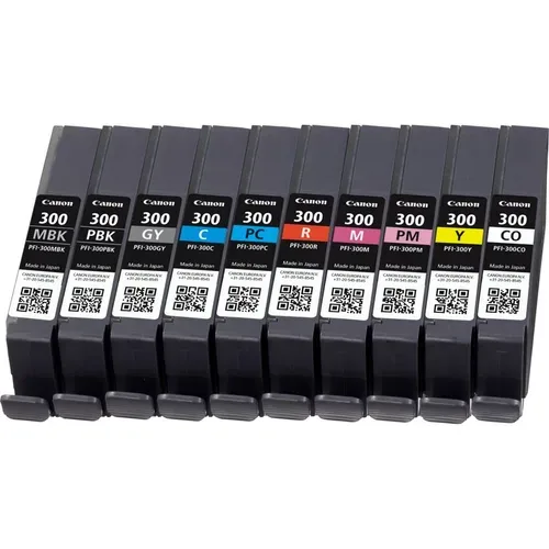 Brother, Brother c300VALP Druckerpatronen (mbk, pbk, gy, c, pc, r, m, pm, y, co) - Canon PFI-300VALP für z.B. Canon imagePROGRAF Pro -300