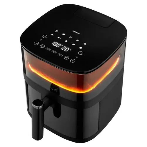 Medion, MEDION LIFE X10 XL Heißluftfritteuse MD 11780, 100 Rezepte in der Life+ App, innovative Wassersprayfunktion, 10 Automatikprogramme, ca. 5 L Korbvolumen, Temperatur einstellbar bis 230 °C