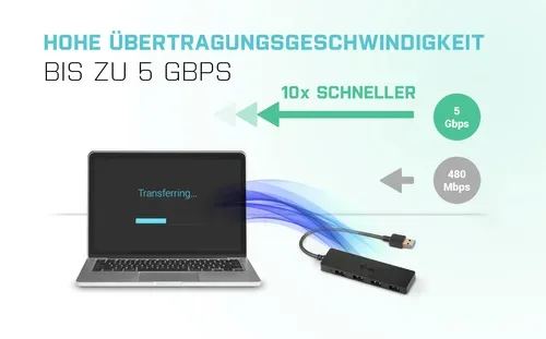 i-tec, i-tec - U3HUB404 (4 Ports, USB), Schwarz