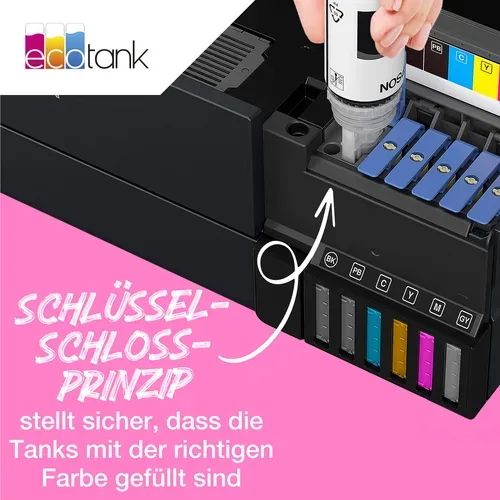 Epson, Epson E114bk Druckerpatronen schwarz - Epson No. 114 bk, C13T07A140 für z.B. Epson EcoTank ET -8500, Epson EcoTank ET -8550