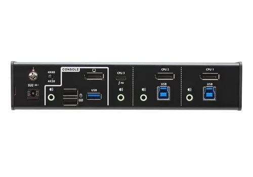 ATEN, ATEN -  3-Port USB-C DisplayPort Hybrid KVMP™ Switch, Schwarz