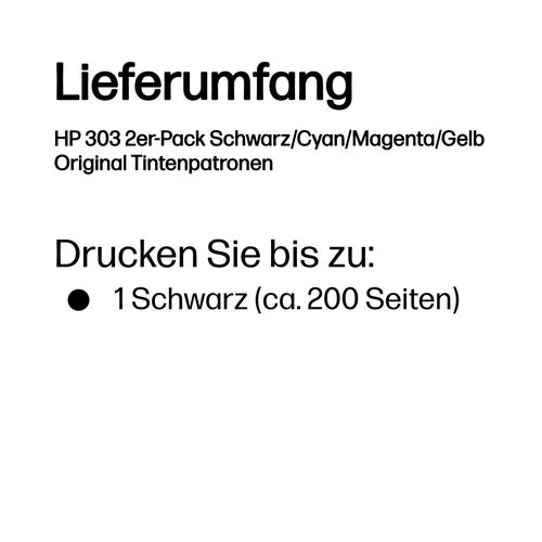 HP, HP H303 Druckerpatronen (black, C) - HP No. 303, 3YM92AE für z.B. HP Envy Photo 7134, HP Envy Photo 6230, HP Envy Photo 7230, HP Envy Photo 7900
