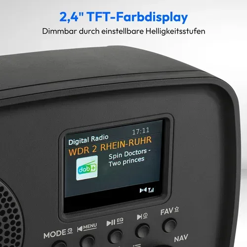 Medion, MEDION LIFE DAB+ Radio DRE-1 (MD89288), Bluetooth® 5.3 wireless technology, ASA-Notfallwarnsystem, 2,4" (6,1 cm) TFT-Farbdisplay, 5 W RMS