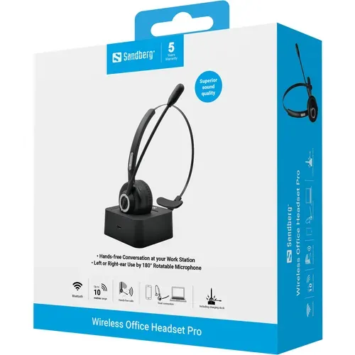 Sandberg, Sandberg -  Bluetooth Office Headset Pro, Schwarz