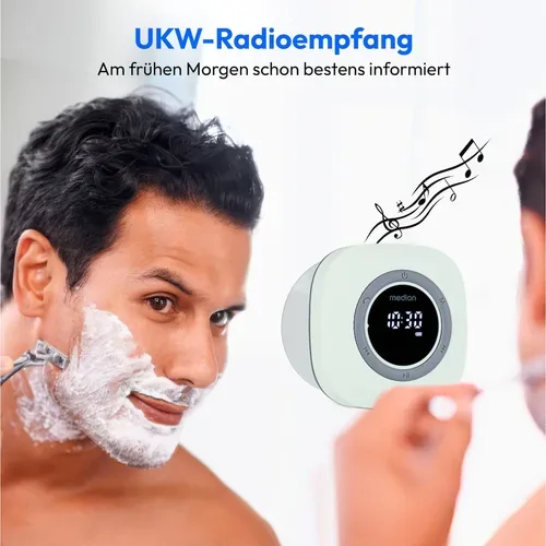 Medion, MEDION LIFE S66884 Duschradio, LED-Display, UKW-Radio, IPX6 Schutz, Bluetooth® 5.0, 30 W Ausgangsleistung (3 W RMS)