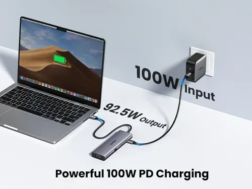 UGREEN, UGREEN USB-C to 3xUSB-A Hub 10in 1 15601 HDMI,VGA,RJ45,3.5mm,SD,TF,PD