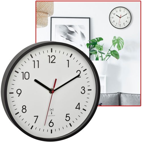 TFA Dostmann, TFA Dostmann 60.3550.01 Funk Wanduhr 24.5 cm x 42 mm Schwarz