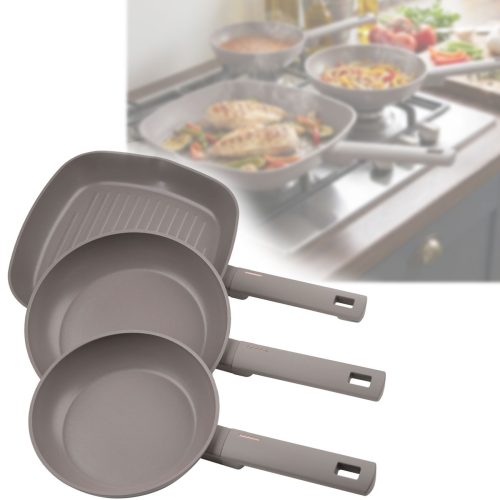 Berlinger, Berlinger, Küchenbedarf, Berlinger Haus 3-teiliges Bratpfannen Set Ø 20/24/28cm matt Taupe Collection, Produkte & Wohnen