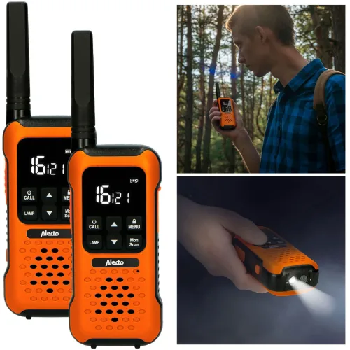 Outdoor-Funkgeräte, 2er-Set, IPX7, Taschenlampe, bis 10 km