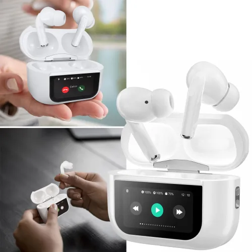 Music Man, Music Man BT-X72 In Ear Headset Bluetooth® Stereo Weiß Noise Cancelling Batterieladeanzeige, Headset, Ladecase,