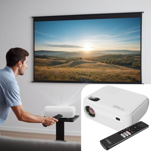 Technaxx, Technaxx Beamer TX-332 LED 200 ANSI-Lumen 1920 x 1080 Full HD Integrierter Lautsprecher, DLNA, WLAN