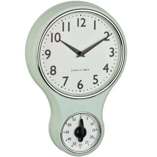 TFA Dostmann, TFA Dostmann 60.3073.20 Quarz, Mechanisch Wanduhr 19.6 cm x 5.8 cm x 30 cm Mint, Grün