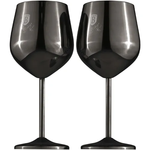 Berlinger, Berlinger - Edelstahl Weingläser 2 Stück Matte Black Collection, One Size