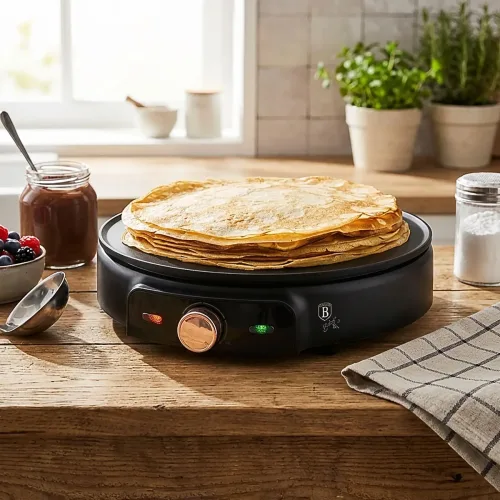 Elektrischer Crêpes-Maker, schwarz-roségold, Ø 30 cm