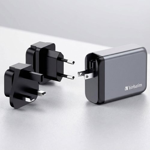 Verbatim, VERBATIM Charger 100W GaN grey 32202 3xUSB-C 1xUSB-A +Adapter UK/US