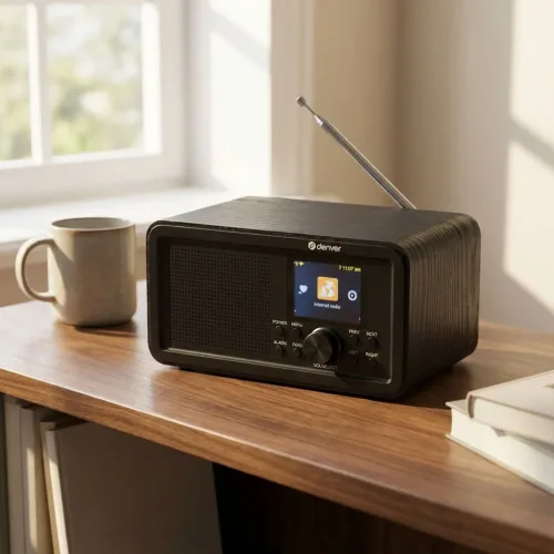 DENVER, Denver DIR-200 Internet Tischradio DAB+, FM, Internet Internetradio, UKW, Bluetooth®, DAB+, WLAN Weckfunktion Schwarz