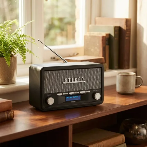 DENVER, Denver DAB-18 Küchenradio UKW, DAB+ Bluetooth® Weckfunktion Dunkelgrau