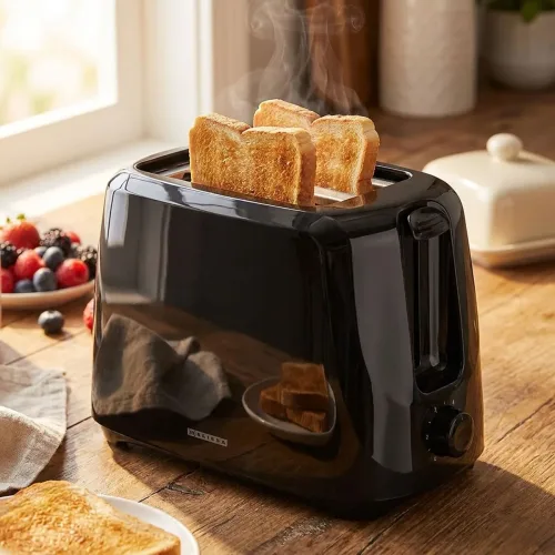 Kompakter 2-Scheiben-Toaster, 6 Röstsstufen, 700 W, schwarz