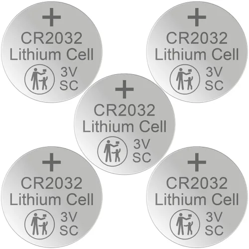 5er-Set Lithium-Knopfzelle CR2032, 3V / 220mAh