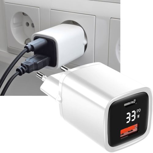 Eaxus, Eaxus Dual Port USB Ladegerät 33 W 1x USB-A, 1x USB-C® Weiß Innenbereich