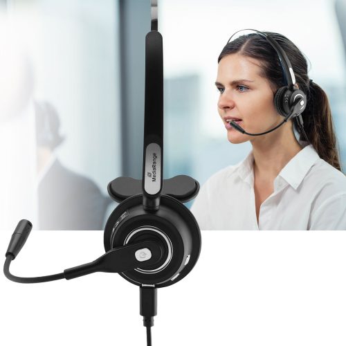 MediaRange, Media Range Kabelloses Headset MROS305 Bluetooth mit Mikrofon Schwarz
