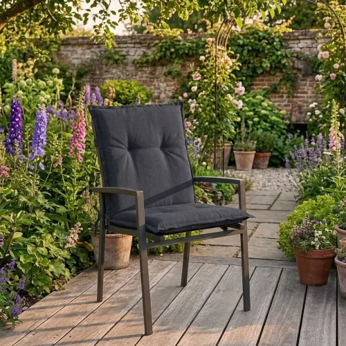 Niederlehner Gartenstuhlkissen, schwarz, 105 x 50 cm