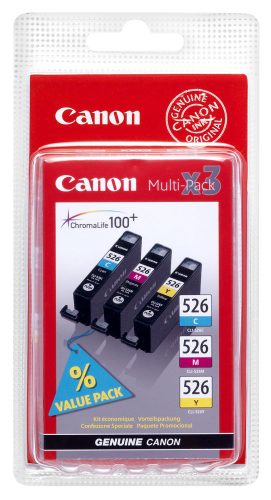 Canon, Canon CLI-526 Original Tintenpatrone 4541B012 Cyan, magenta, gelb 3 Stück Multipack