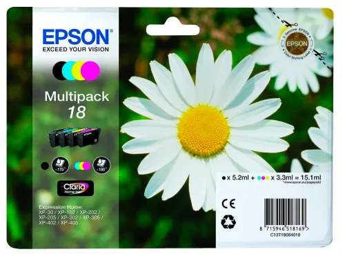 Epson, EPSON Multipack Tinte CMYBK T180640 XP 30/405 180/175 Seiten