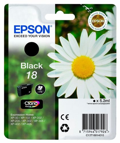 Epson, EPSON Tintenpatrone schwarz T180140 XP 30/405 175 Seiten