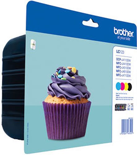 Brother, Brother Sparpaket 4 Tintenpatronen LC-123BK/C/M/Y schwarz, cyan, magenta, gelb, original