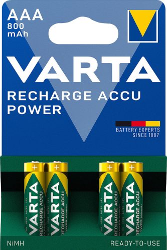 VARTA, VARTA Batterie Akku 56703101404 AAA/HR03, 800 mAh, 4 St&uuml;ck