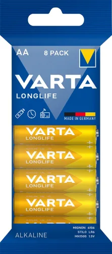 VARTA, Varta LONGLIFE AA Folie 8 Mignon (AA)-Batterie Alkali-Mangan 2800 mAh 1.5 V 8 St.