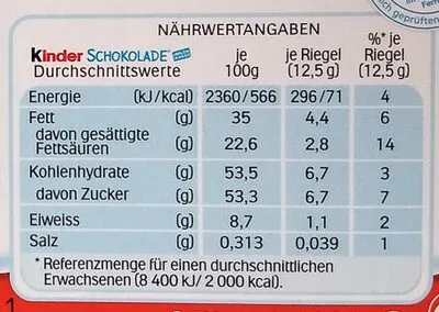 undefined, Kinder Schokolade 8ST 100G
