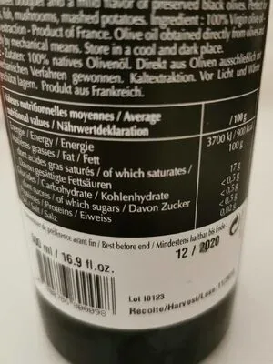 Moulin Castelas, Moulin CastelaS Noir d'Olive AOP Natives Olivenöl aus der Provence 500ml