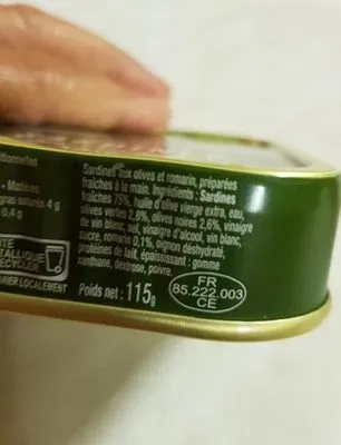 La Perle des Dieux, La Perle des Dieux Sardinen mit zweierlei Oliven und Rosmarin - Dose 115 g
