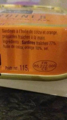 La Perle des Dieux, La Perle des Dieux Sardinen mit Orange und Rapsöl - Dose 115 g