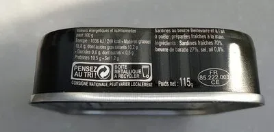 La Perle des Dieux, La Perle des Dieux Sardinen zum Braten mit Knoblauch in Fassbutter - Dose 115 g