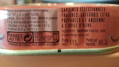 La Perle des Dieux, La Perle des Dieux Jahrgangssardinen Lulu 2017 in Olivenöl - Dose 115 g
