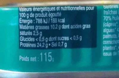 La Perle des Dieux, La Perle des Dieux Sardinen mit Algen und Kapern - Dose 115 g
