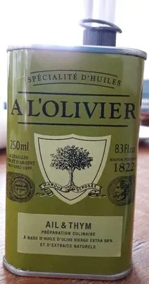 A L'OLIVIER, A L'Olivier Olivenöl mit frischem Knoblauch & Thymian 250ml