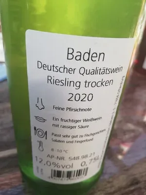 undefined, Ortenauer Weinkeller Sommertraum Riesling Weißwein trocken 0,75L - Etikett verschmutzt/beschädigt