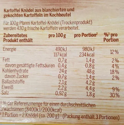 undefined, Pfanni Kartoffelknödel halb & halb 6 Stück 200G