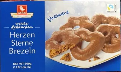 undefined, Weiss Lebkuchen Herzen Sterne Brezeln Vollmilch 500G