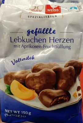 undefined, Weiss Lebkuchen Herzen mit Aprikosenfruchtfüllung